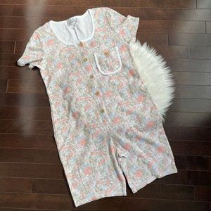 Vintage floral one piece lounge romper or pyjama